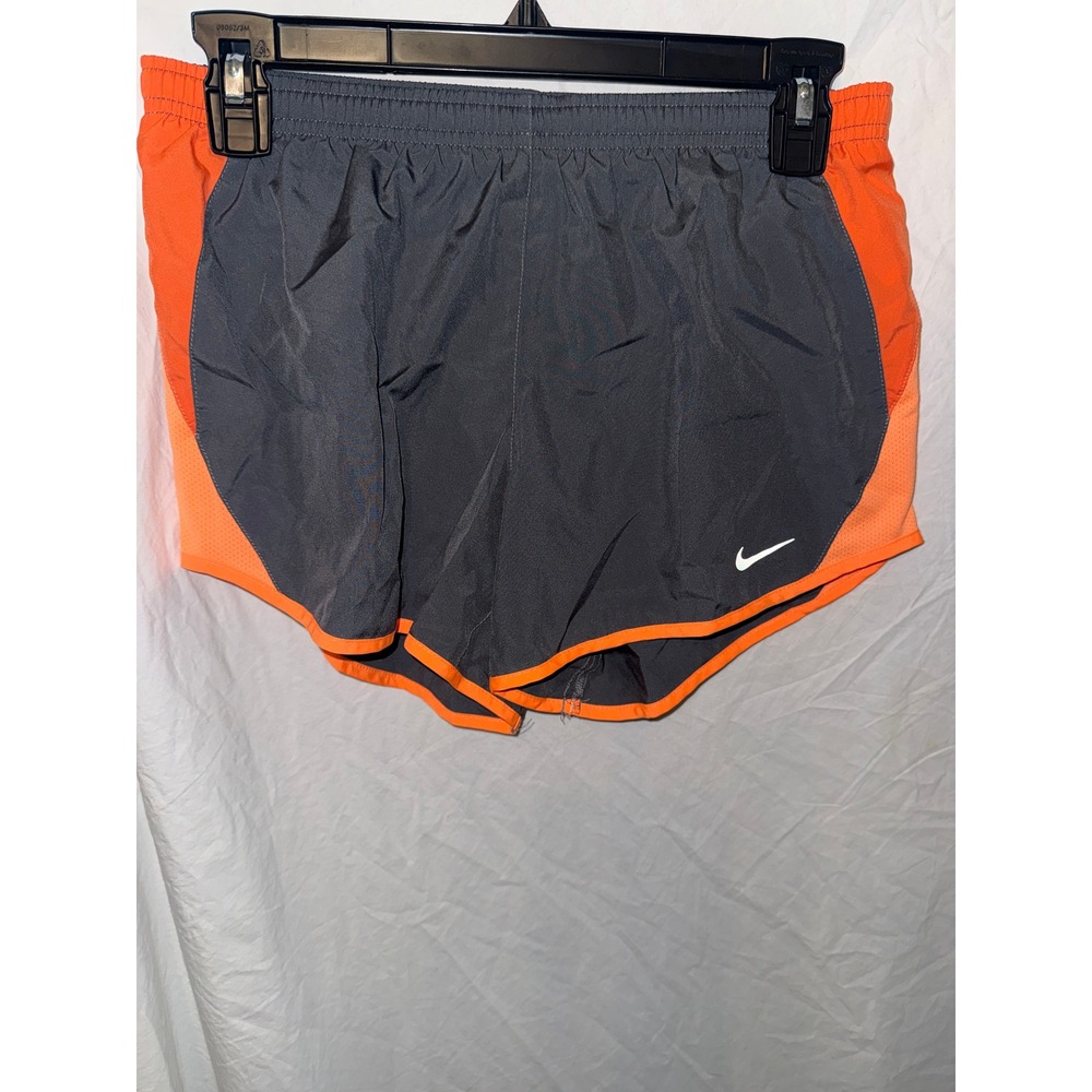 Nike Dri-FIT Running Shorts Womens XS Gray Orange Mesh Athletic Training Gym